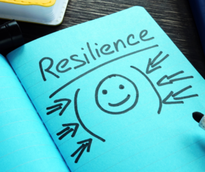 picture of a smily face with the word resilience
